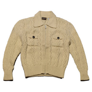 vintage【Gaeltarra】zip-up Aran sweater